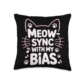 K-Pop Dance Korean Pop Music Cat Owner South Korea Kpop Throw Pillow