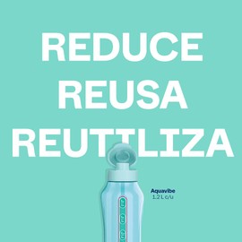 Tupperware Botella De Agua Aquavibe Motivacional 1.2l Azul
