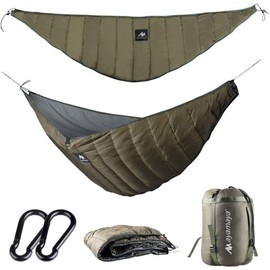 AYAMAYA Single & Double Hammock Underquilt Full Length Big Size Under Quilts for Hammocks, Camping Backpacking Essential, Winter Cold Weather Warm UQ Blanket Bottom Insulation