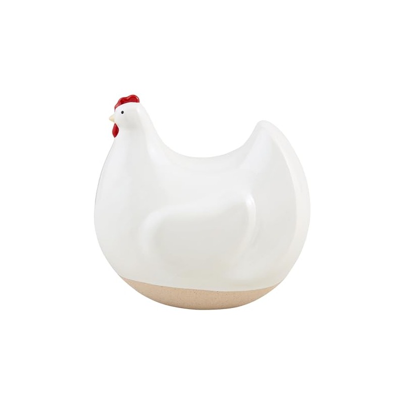 Mud Pie Stoneware Hen Decor Large; 7" x 7 1/2"