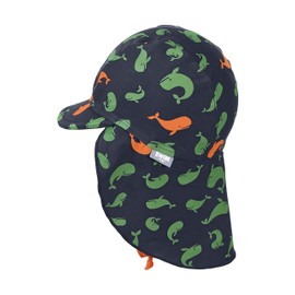 Sterntaler Baby Boys Peaked Cap with Neck Protection and Ties, UV Protection 50+, Colour: Navy, navy