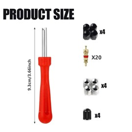 BRITECO Tyre Valve Repair Kit with Valve Core Remover Tool, Complete Tire Maintenance Set for Cars, Trucks & Motorcycles - Includes Single-Head Valve Core Remover, Valve Core Remover Driver