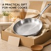 304 Stainless Steel Frying Pan, Uncoated 3-Layer Skillet for Gas