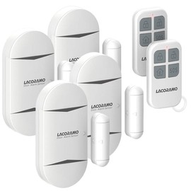 Lacoromo DA-35 Door Alarm and Window Alarm with 2 Remote Controls 130 dB Siren, Wireless Home Security Alarm System Magnetic Sensor Alarm Mode or Notification Mode