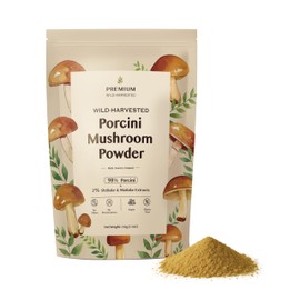 Premium Wild-Harvested Porcini Mushroom Powder, 98% Porcini + 2% Shiitake & Maitake, Rich Umami Flavor, Gluten-Free, Vegan, Keto-Friendly, Perfect for Soups, Sauces, and Seasoning (150g)