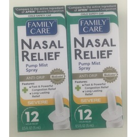 3 Pack - Family Care Nasal Relief Anti-drip Pump Mist - Oxymetazoline HCl