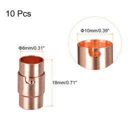uxcell - Cierre magnético de piel, 10 cierres magnéticos de piel de 8 mm, cierre de cordón de piel para hacer joyas, suministros de bricolaje, manualidades, oro rosa