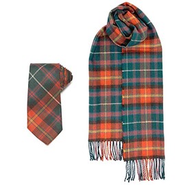 USA Kilts Irish County Meath Tartan wool necktie and matching lambswool scarf - Matching set made in Scotland