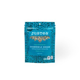 JusTea CHAMOMILE DREAM | Loose Leaf Herbal Tea | Recyclable Refill Pouch | 40+ Cups (45g) | Caffeine Free | Award-Winning | Fair Trade | Non-GMO