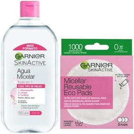 Kit Garnier Agua Micelar Todo En 1 700ml y Ecopads Pads Reutilizables
