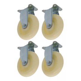 AJC Kit 4 Rodaja Rueda Fija 4in  Polipropileno Blanco 130 Kg