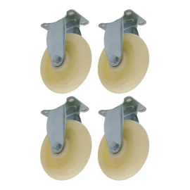 AJC Kit 4 Rodaja Rueda Fija 4in  Polipropileno Blanco 130 Kg