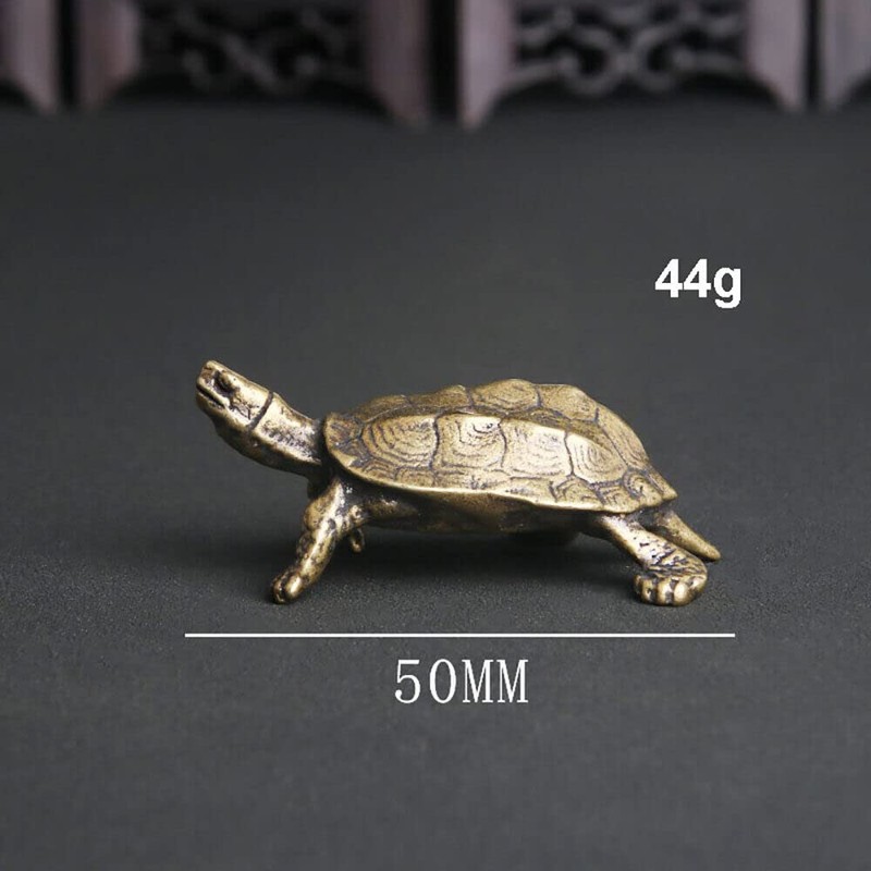 TEAMWILL 1PC Brass Vintage Turtle Figurine Statue Home Ornaments Animal