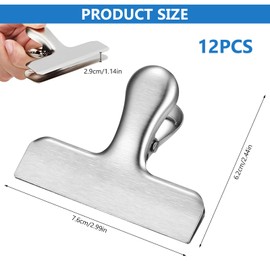 Pack of 10 Sealing Clips for Bags, 78 mm Clips for Bags, Metal Clips for Bag Clips, Stainless Steel Sealing Clips for Bag Clips, Food Clips for Kitchen Office School