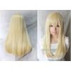 Gold wig, blond, costume accessory, 60 cm