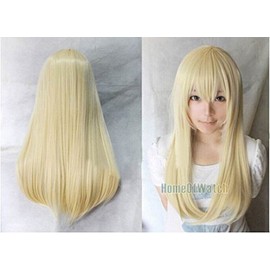 Gold wig, blond, costume accessory, 60 cm