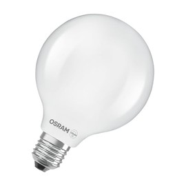 Osram Osram LED lamp in a classic globe shape, with decorative LED filament in frosted design, energy efficiency class A, E27, 5 W, 1055 lm, 2700 K, warm white. Without warming up, 100% light immediately