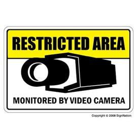Restricted Area ~Security Sign~ Warning Camera Alarm | Indoor/Outdoor | Business, Garages, Home, Offices | Signmission Wall Plaque