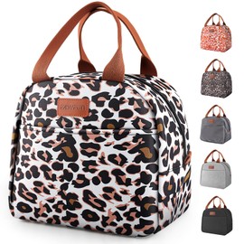 EASYFUN Lunch Bag for Women & Men Adult, Insulated Leakproof Lunch Box Tote with Large Capacity, Cooler Lunch Container for Work/Travel/Office/Outdoor (Panther Brown)