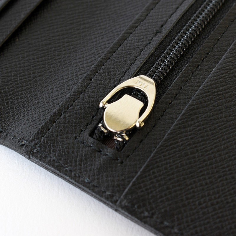 FRUH Long Wallet, Thin, Lightweight, Cowhide Wallet, Men's: Wallet-ga-3581986 (Black)