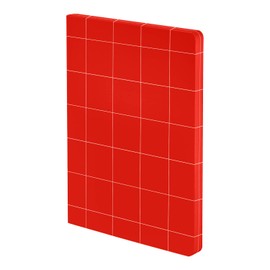 Nuuna Notebook A5+ | Break The Grid L Light - Red | 82 Creative Grids | 160 Pages | 120 g Premium Paper | Red Leather | Sustainably Produced in Germany