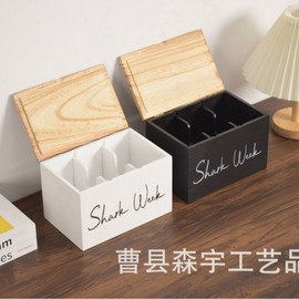 Imported Wooden Multi-purpose Desk Organizer for Sanitary Pads & Tampons | Natural Wood, Pink for Women 20*13*13cm/Black 5ea