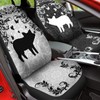 Bulopur Black & White Pigs Flowers Print Automotive Seat Cover,