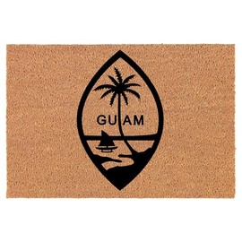 Welcome Doormat Coco Coir Door Mat Gift Guam Crest (24" x 16")