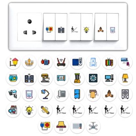 Gimly Switch Board Stickers - 320 pcs Self Adhesive, Stylish Electric Switch Board Covers, Vinyl Stickers for Switches, Light Fan Stickers, Wall Switch Board Stickers (1.5 CM)