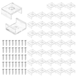 PATIKIL LED Strip Light Clips, 80 Pack Mounting Bracket Fixing Clips Plastic Clamp Holders with 304 Stainless Steel Screws for 13mm Neon RGB Light Cable Ribbon, Clear