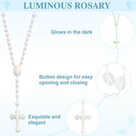 ZYFLSQ 72 Pcs Plastic Rosaries in Bulk, 17 Inch Glow in The Dark Rosary Beads Bulk Rosaries Catholic, First Communion Gifts Catholic Gifts