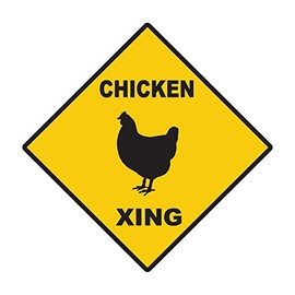 Chicken Xing - 15 Inch Tall Diamond Shaped Aluminum Sign