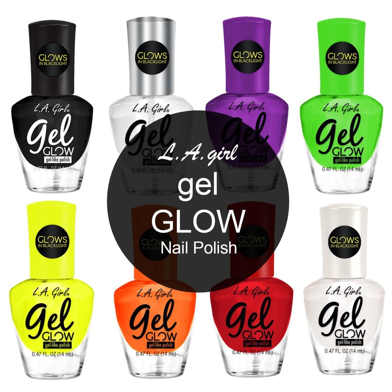 L.A.girl Gel Glow Nail Polish 0.47 oz- 8 Colors, No