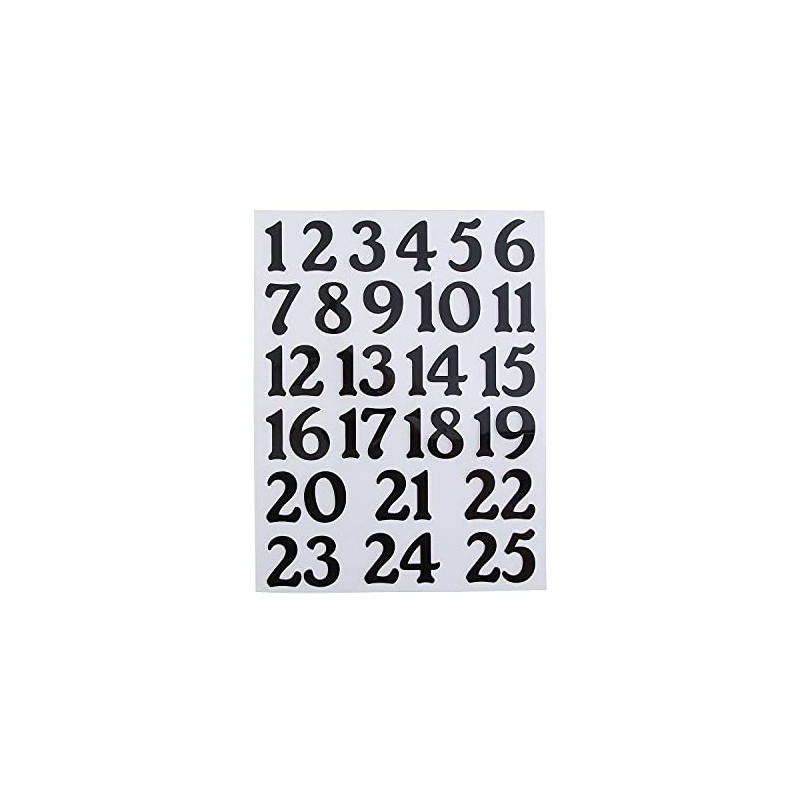 Iron-On Countdown Numbers - 25 Pieces