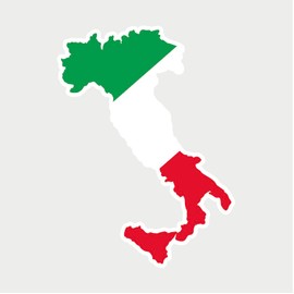 Italien Aufkleber Kontur 103x140mm Weltmeisterschaft/Europameisterschaft WM EM– Premium Autoaufkleber Flagge Sticker UV-beständig & Waschstraßenfest (Italien)