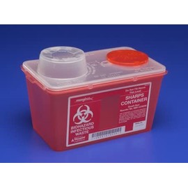 Sharps Safety Monoject Sharps Containers - 4 Qt Red Chimney-Top