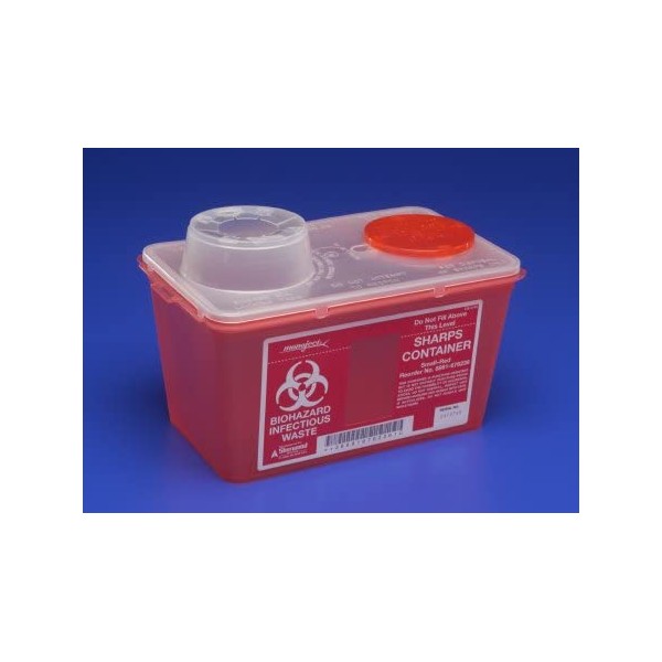 Sharps Safety Monoject Sharps Containers - 4 Qt Red Chimney-Top