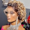 Bestvivid Pixie Cut Short Curly Lace Front Wigs Human Hair