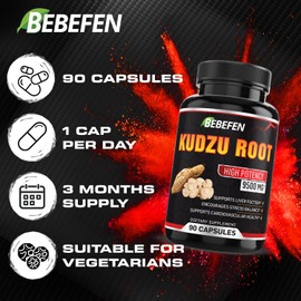 9500mg Kudzu Root Capsules - Combined with Milk Thistle, Dandelion Root & Turmeric Root - 90 Capsules for Healthy Digestive, Body Purification & Immune System - 3-Month Supply