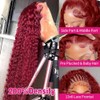 Fuduete 28 Inch 99J Burgundy Deep Wave 13x6 Lace Front