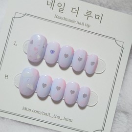Love in the Clouds ☁️ Handmade nail tip - short oval / Love in the Clouds ☁️ 수제네일팁 - 숏 오벌