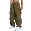 GUDEUBAI Men's Casual Cargo Pants Elastic Waist Drawstring Street Hip