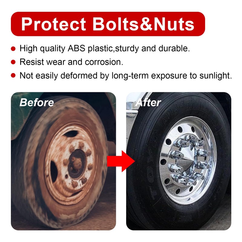 33mm Lug Nut Covers Screw Onfor Semi Trucks, 33mm x