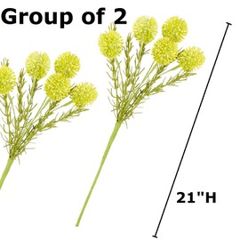Factory Direct Craft Group of 2 Artificial Yellow Thistle Sprays for Summer Arrangements and Fall Displays - (21" H)