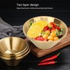 Stainless Steel Salad Bowls Gold Double Layer Exquisite Decorative Gold