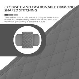 Ferianl Car Center Console Cover, Soft Car Armrest Box Pad with 2 Storage Bags, Microfiber Leather Car Armrest Cover, Universal Car Armrest Seat Box Pad, Car Interior Accessories (Gray)