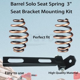 Amavoler Barrel Solo Seat Spring (Bronze) 3" + Seat Bracket Mounting Kit Motorcycle Compatible for Harley Honda Yamaha Kawasaki Suzuki Sportster Bobber Chopper (Bronze Spring)