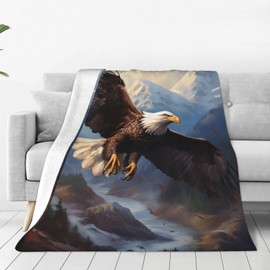 Turamurra Bald Eagle Blanket Eagle Decor Throw Blanket Bald Eagle Valentines Gifts for Men Warm Soft Plush Lightweight Fleece Flannel Blanket Bed Couch Sofa Blanket for Adults Kids 50"x40"