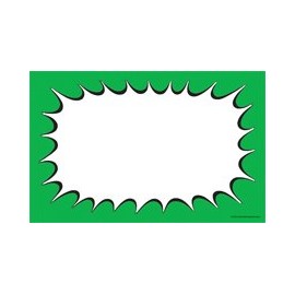 CYA308"Blank Burst Design" Retail Price Cards Signs - Green and Black Pack of 100 Cards - Business Store Signage (7" x 11")