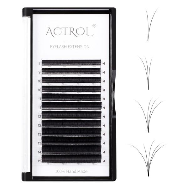 ACTROL Volume Eyelashes Extension D Curl 0.1mm 8-15mm Mixed Easy